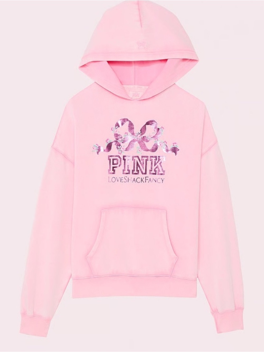 PINK XLoveshack Fancy Light Pink Floral Heart Logo hooded sweatshirt/Pullover